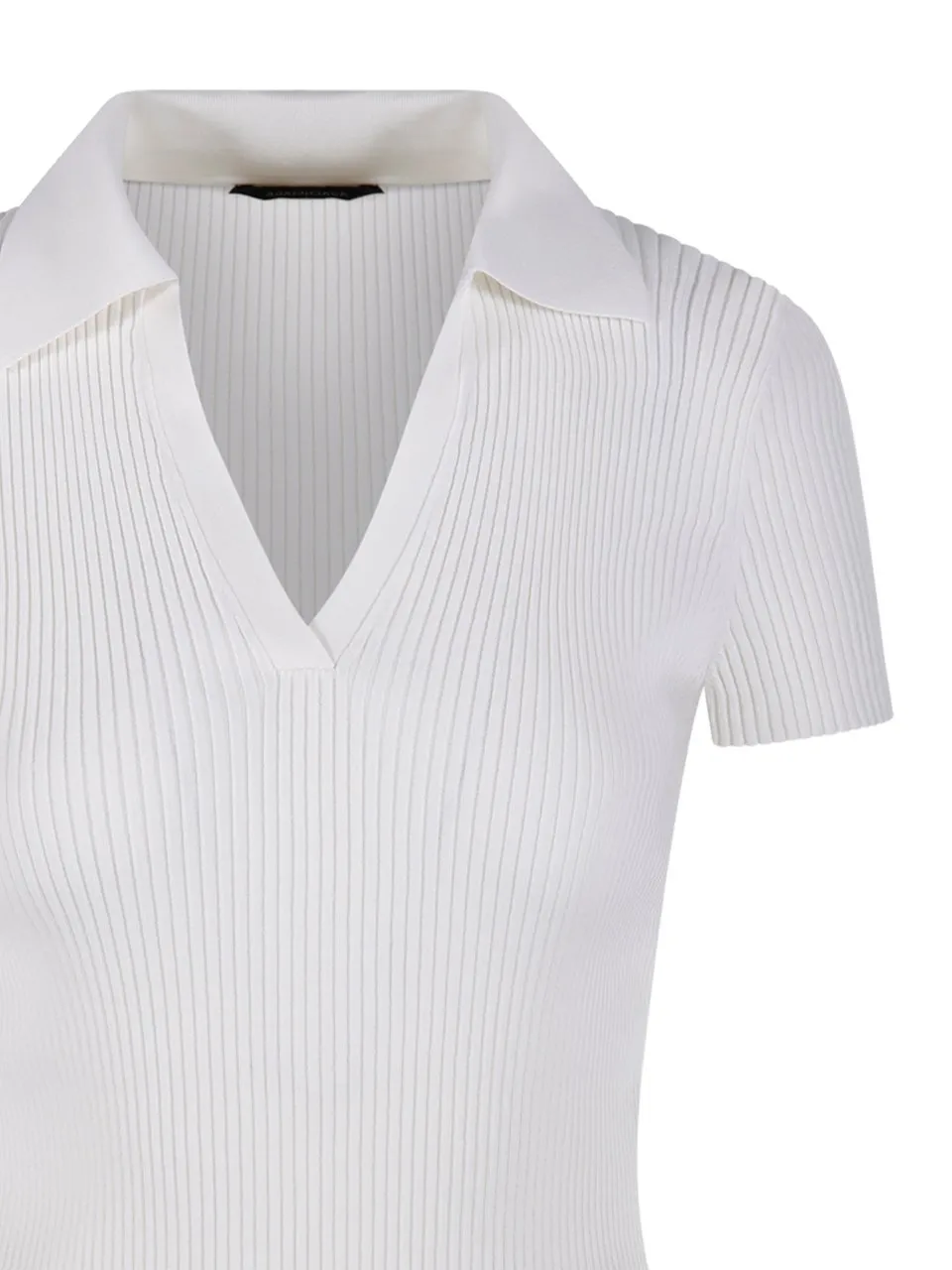 V-Neck Ribbed Polo Top