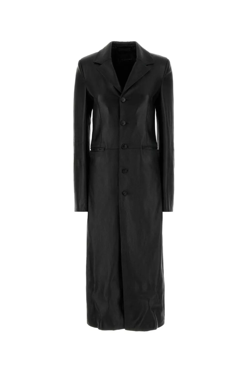 Mid-Length Leather Coat
