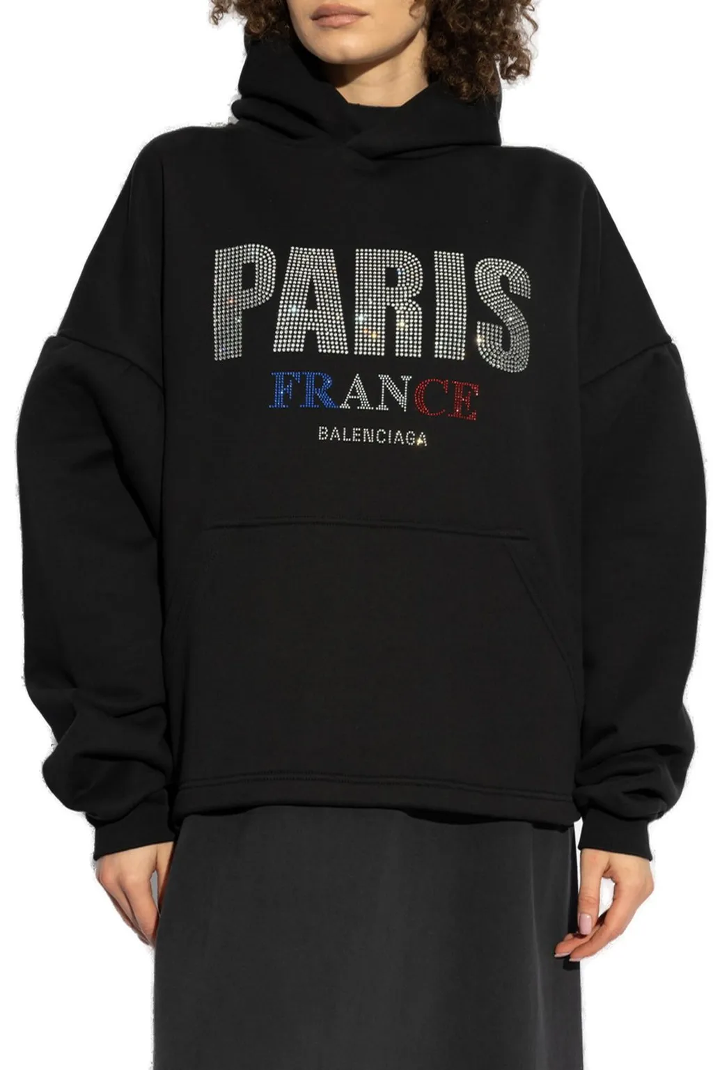 Paris Logo Embellished Hoodie