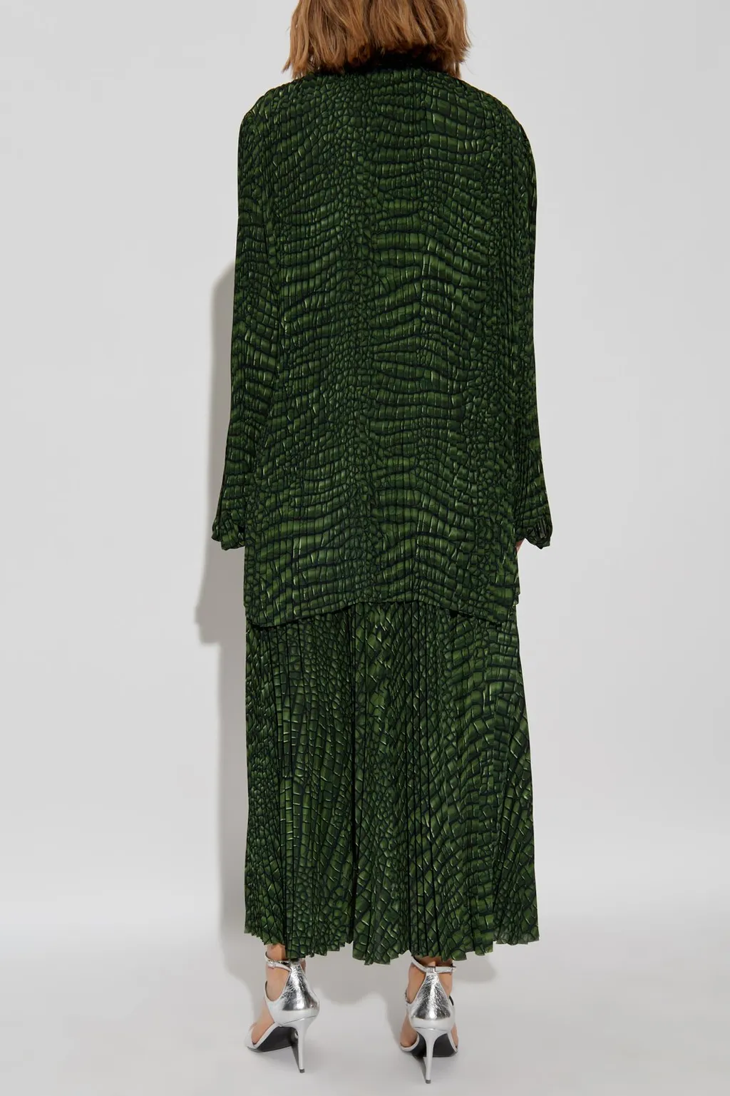 Robe Pleated Double-Sleeved Dress