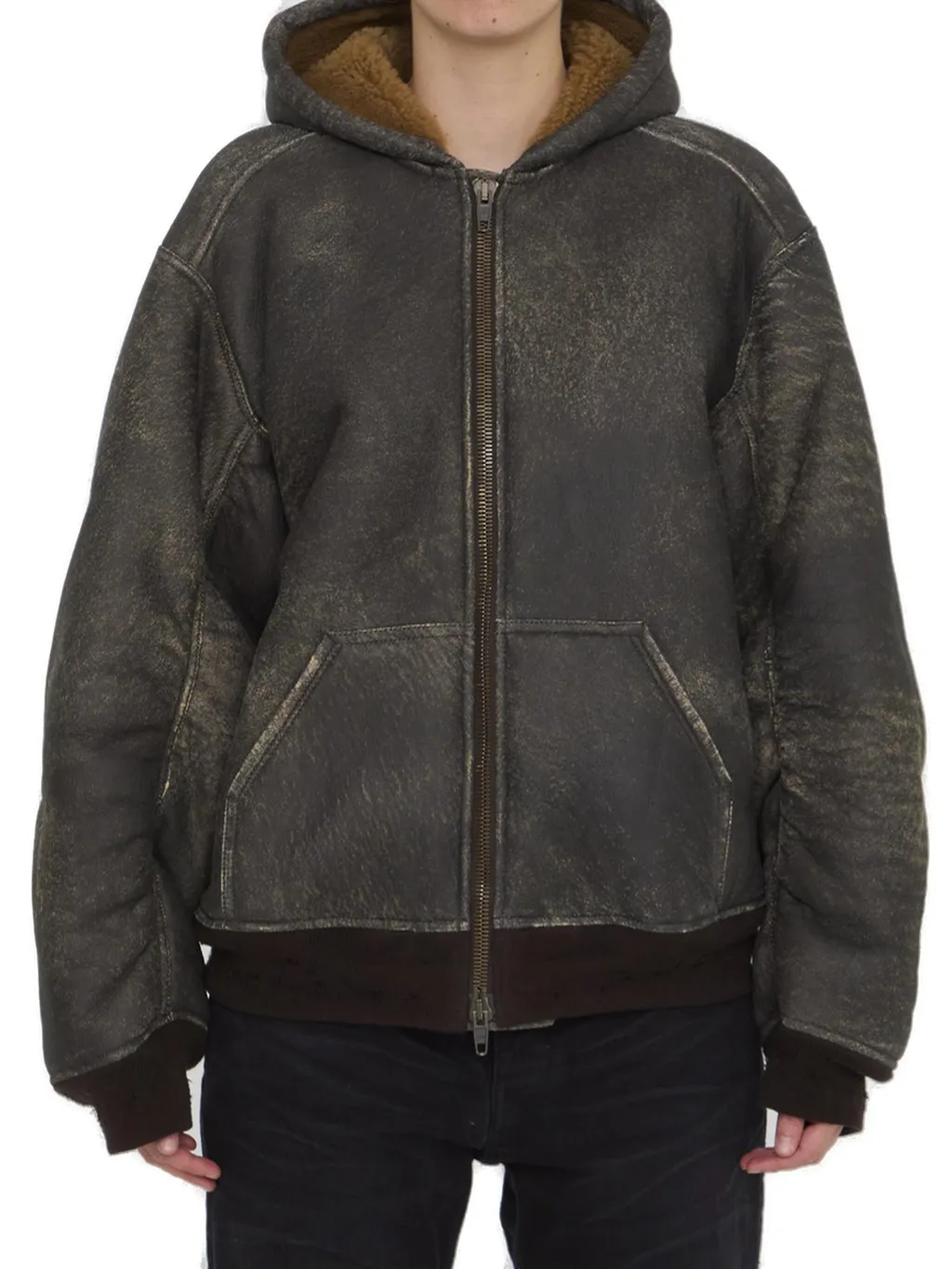 Shearling Zip-Up Large Fit Hoodie