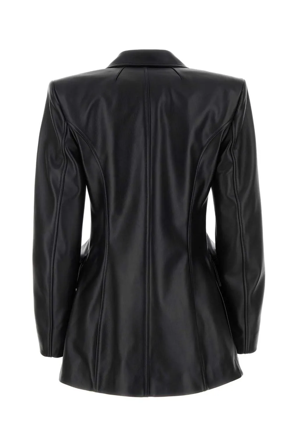 Hourglass Single-Breasted Leather Jacket
