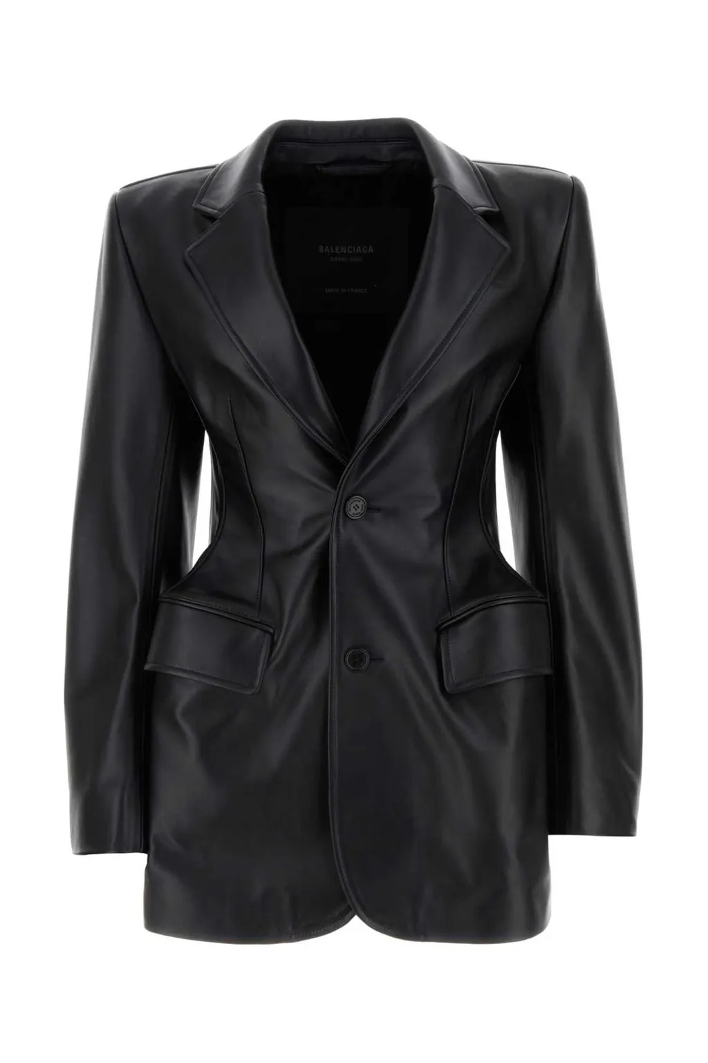 Hourglass Single-Breasted Leather Jacket
