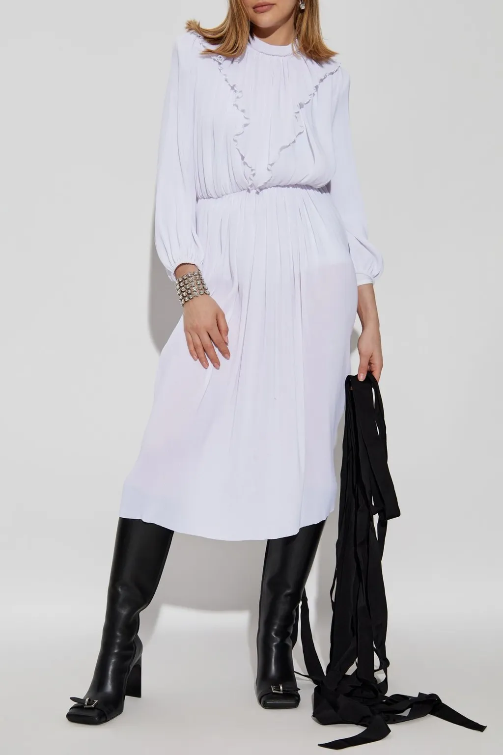 Lace-Up Midi Dress