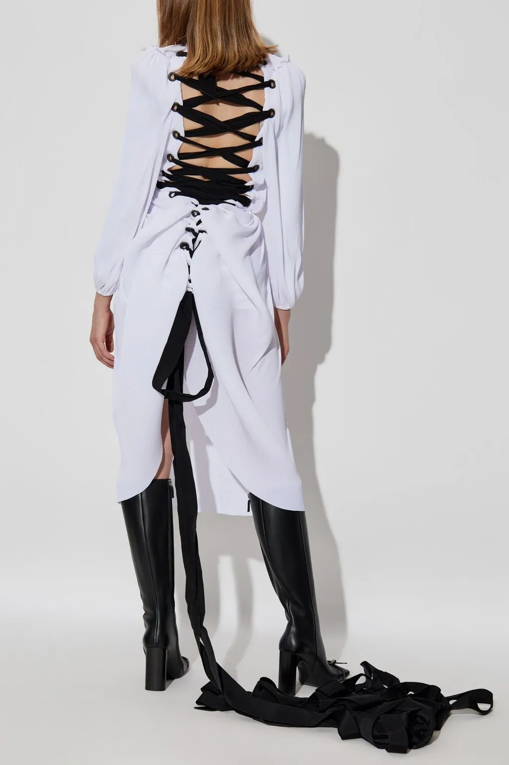 Lace-Up Midi Dress