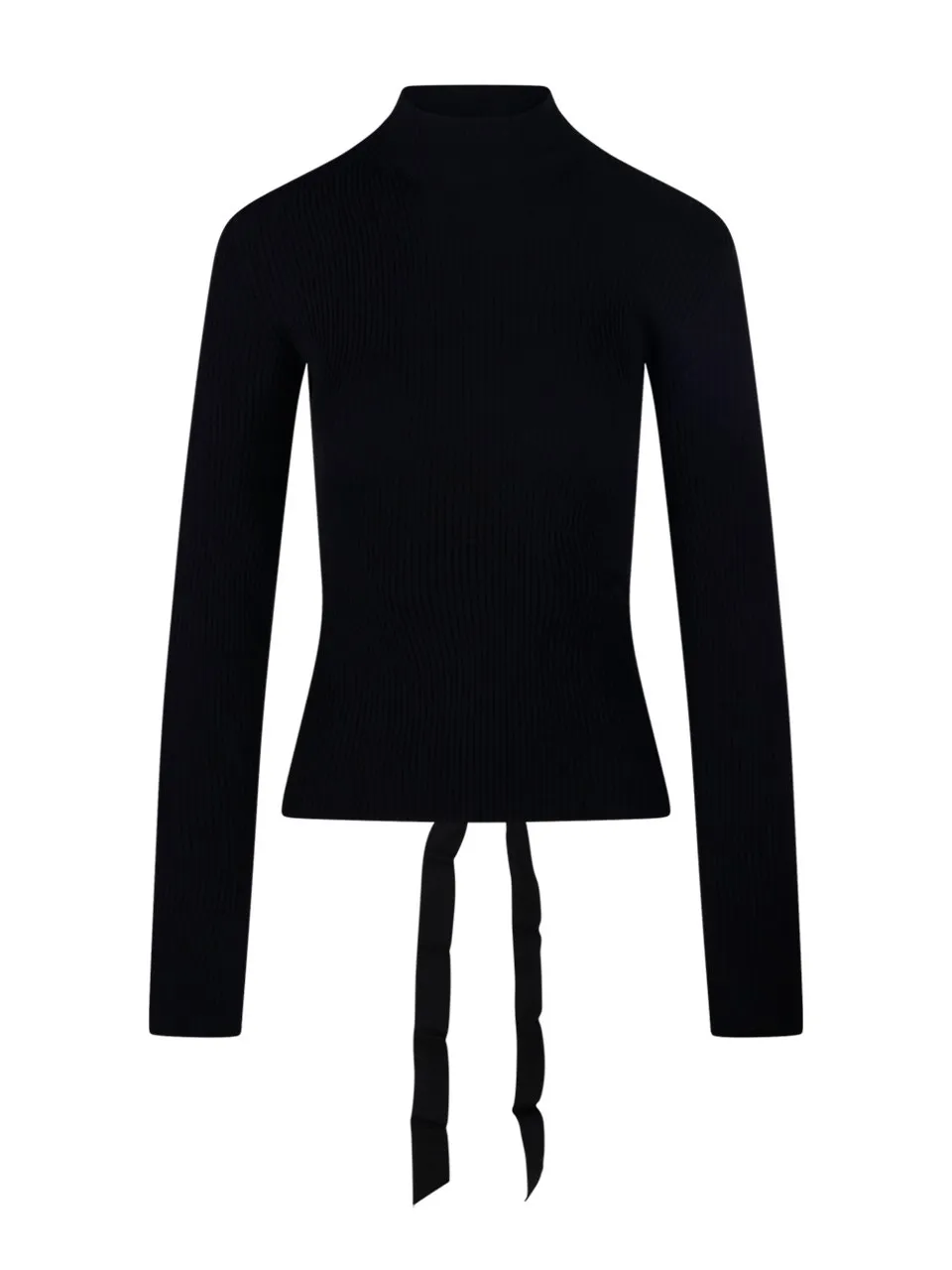 Lace-Up Fitted Turtleneck Jumper