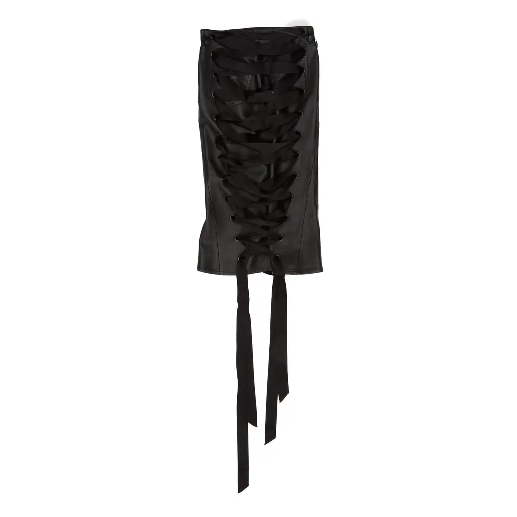 Laced Leather Skirt