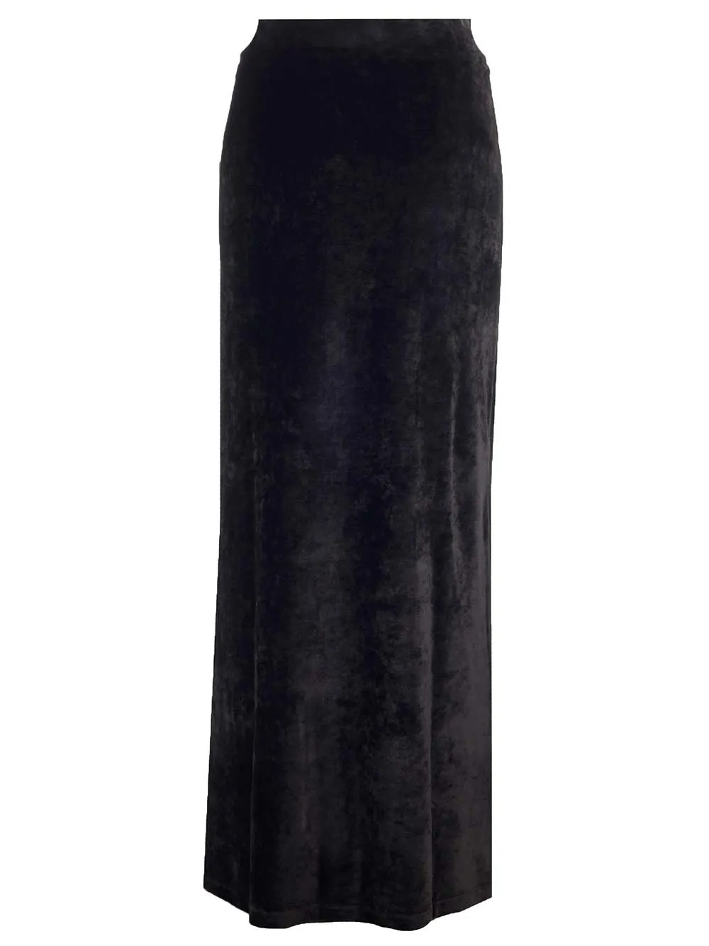 Mid-Waisted Velvet Maxi Skirt