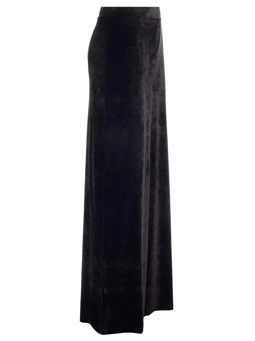 Mid-Waisted Velvet Maxi Skirt