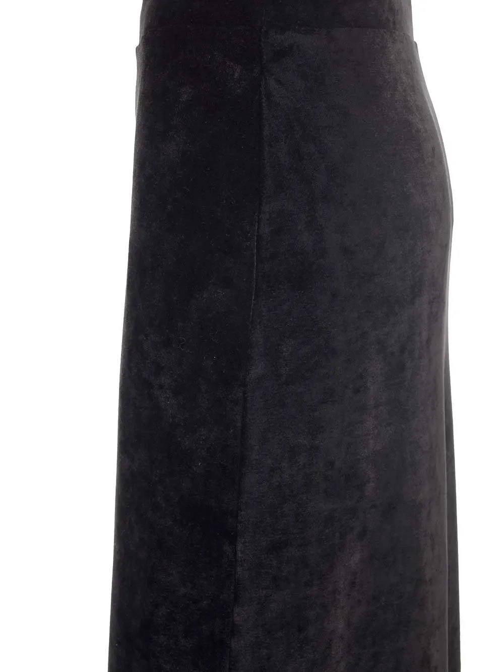 Mid-Waisted Velvet Maxi Skirt