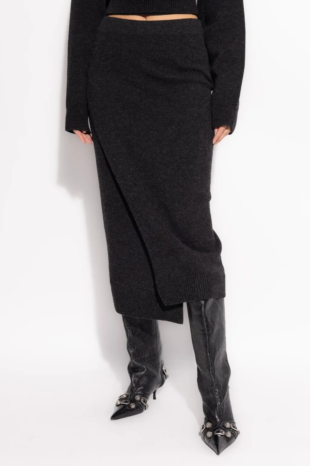 Slit Detailed Knit Skirt