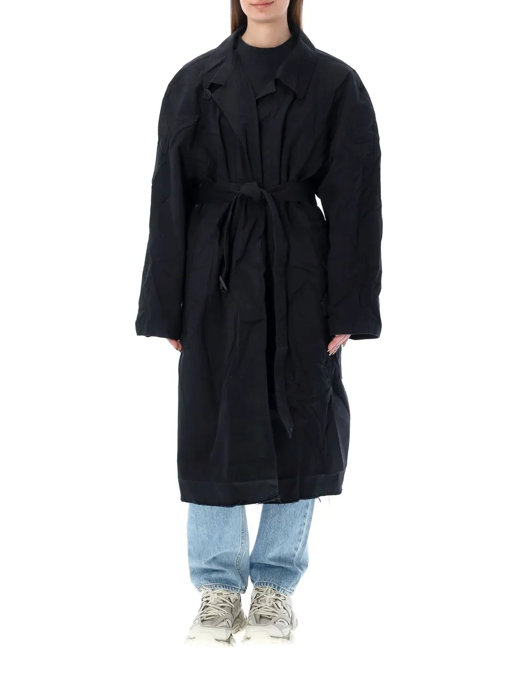 Belted Long-Sleeved Coat