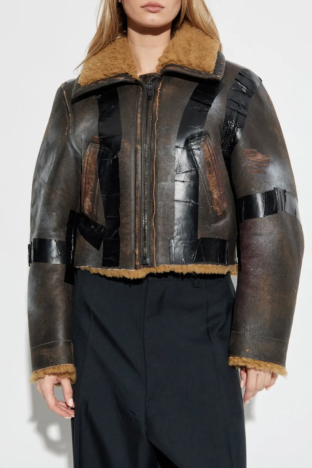 Zip-Up Distressed Jacket