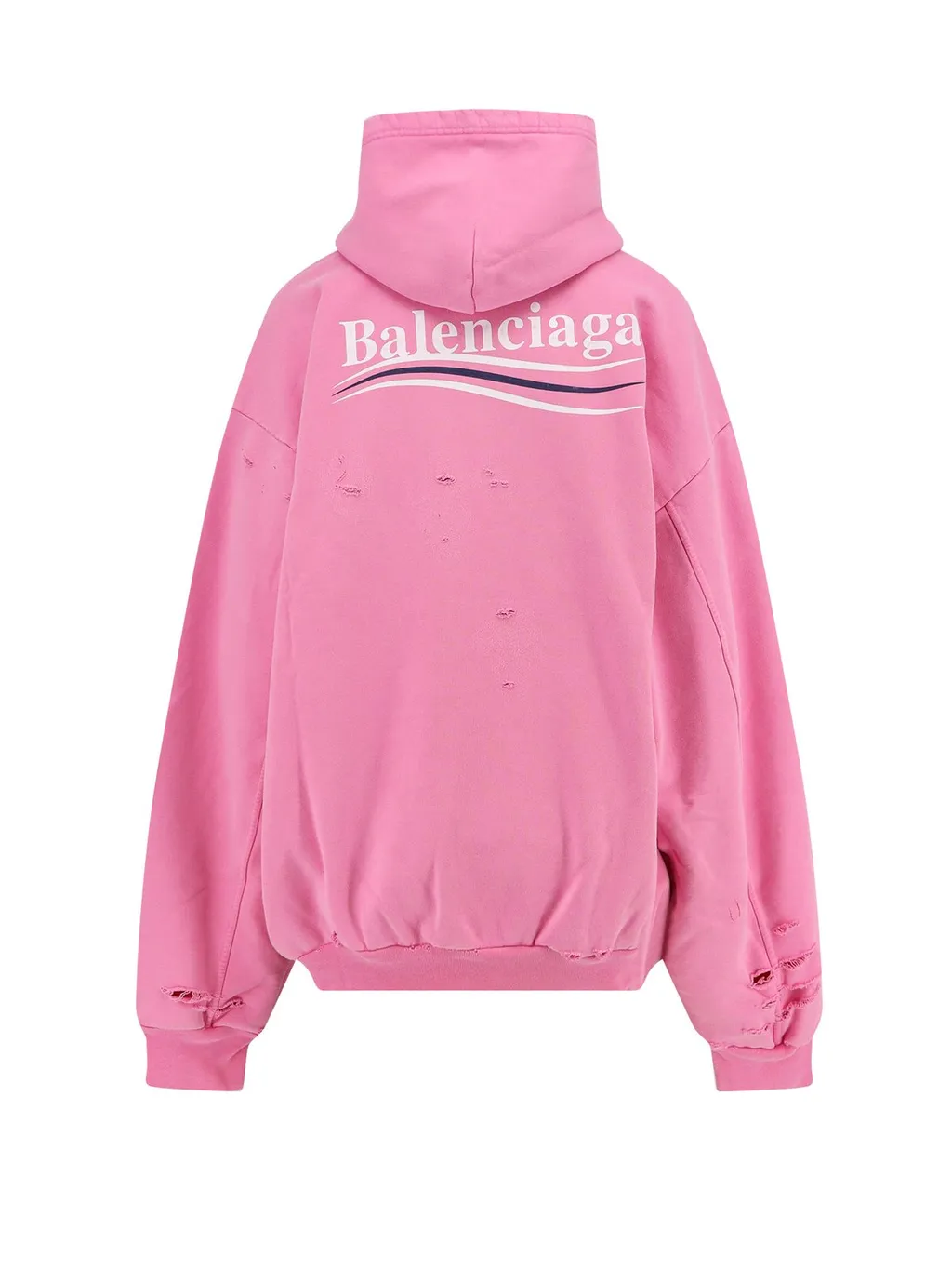 Logo Printed Distressed Hoodie