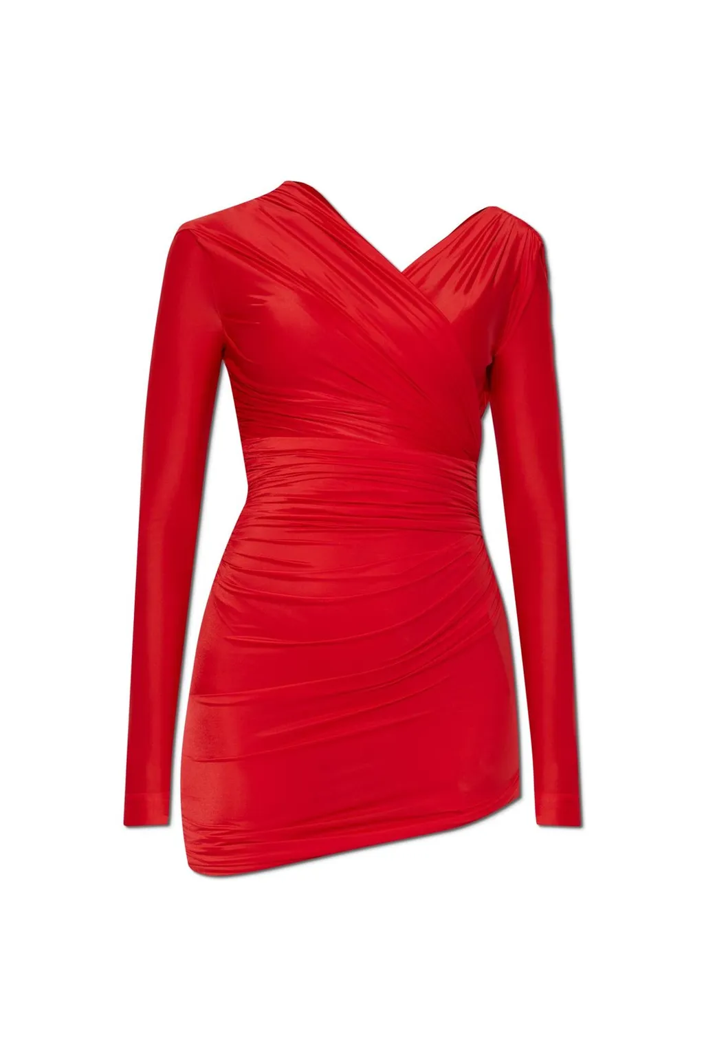 Long-Sleeve Gathered Dress