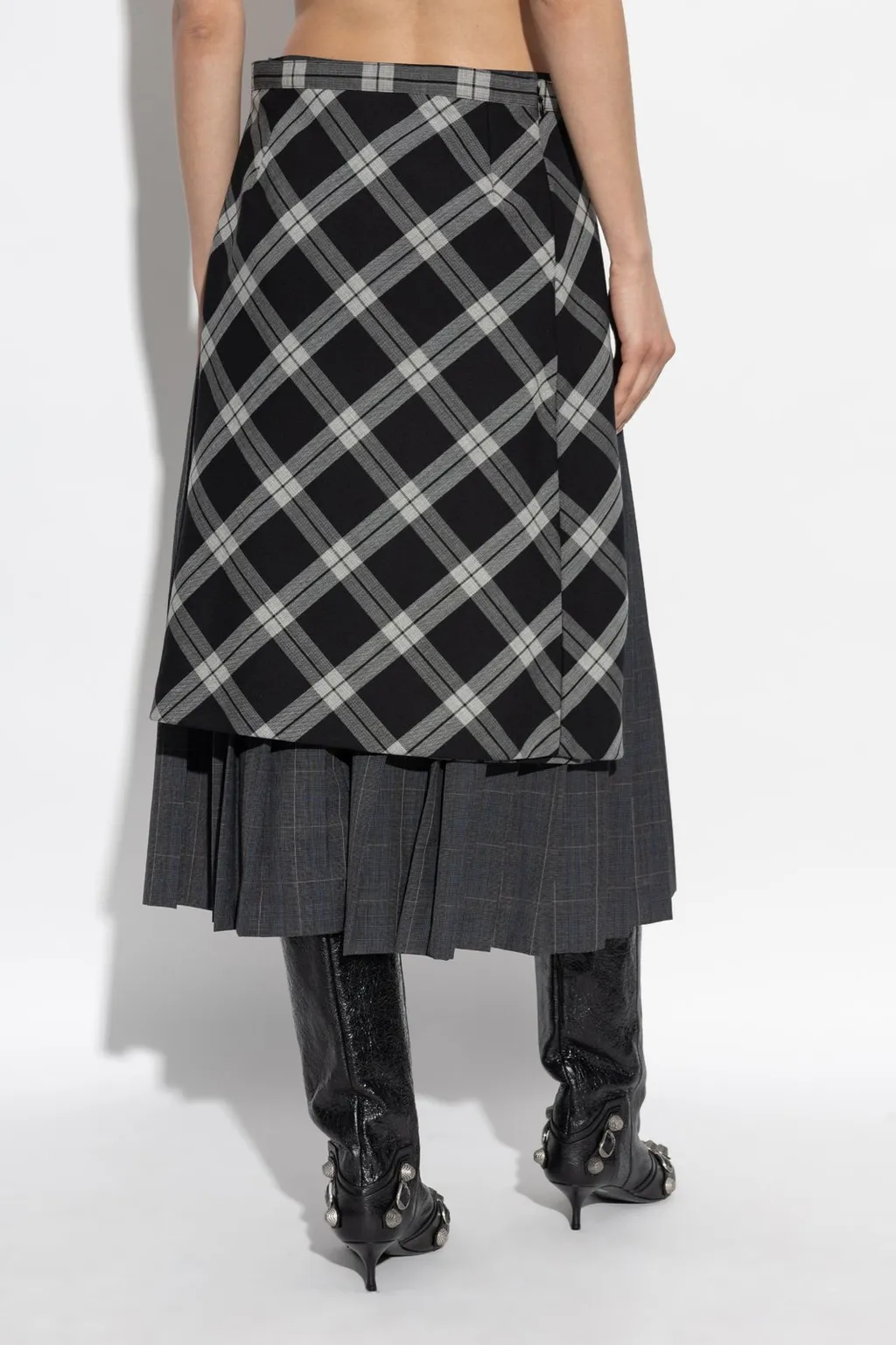 Panelled Pleated Skirt