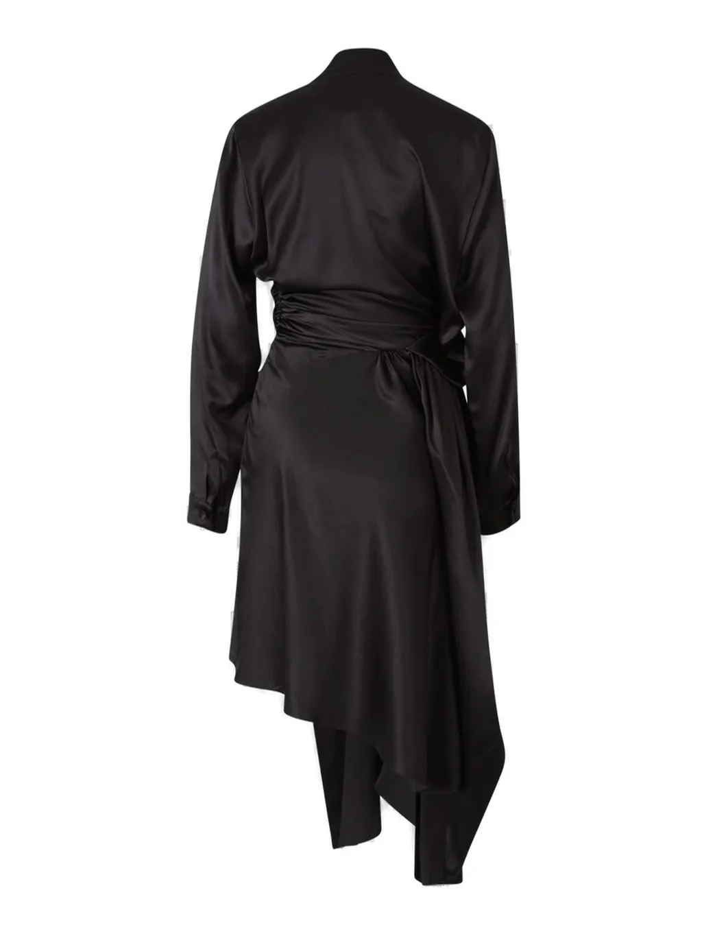 Draped Asymmetric Midi Dress