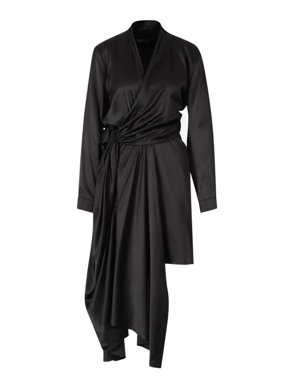 Draped Asymmetric Midi Dress