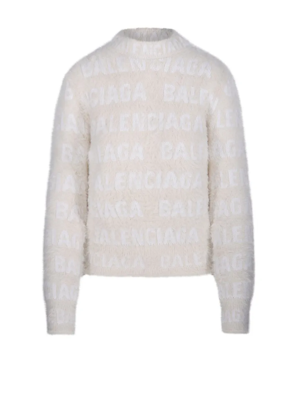 Allover Logo Furry Fitted Sweater