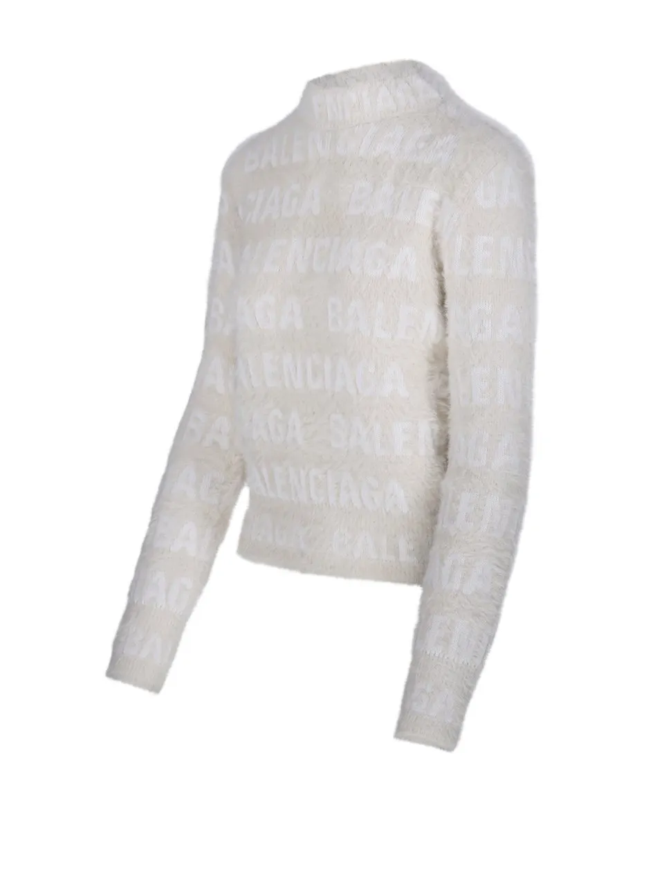 Allover Logo Furry Fitted Sweater