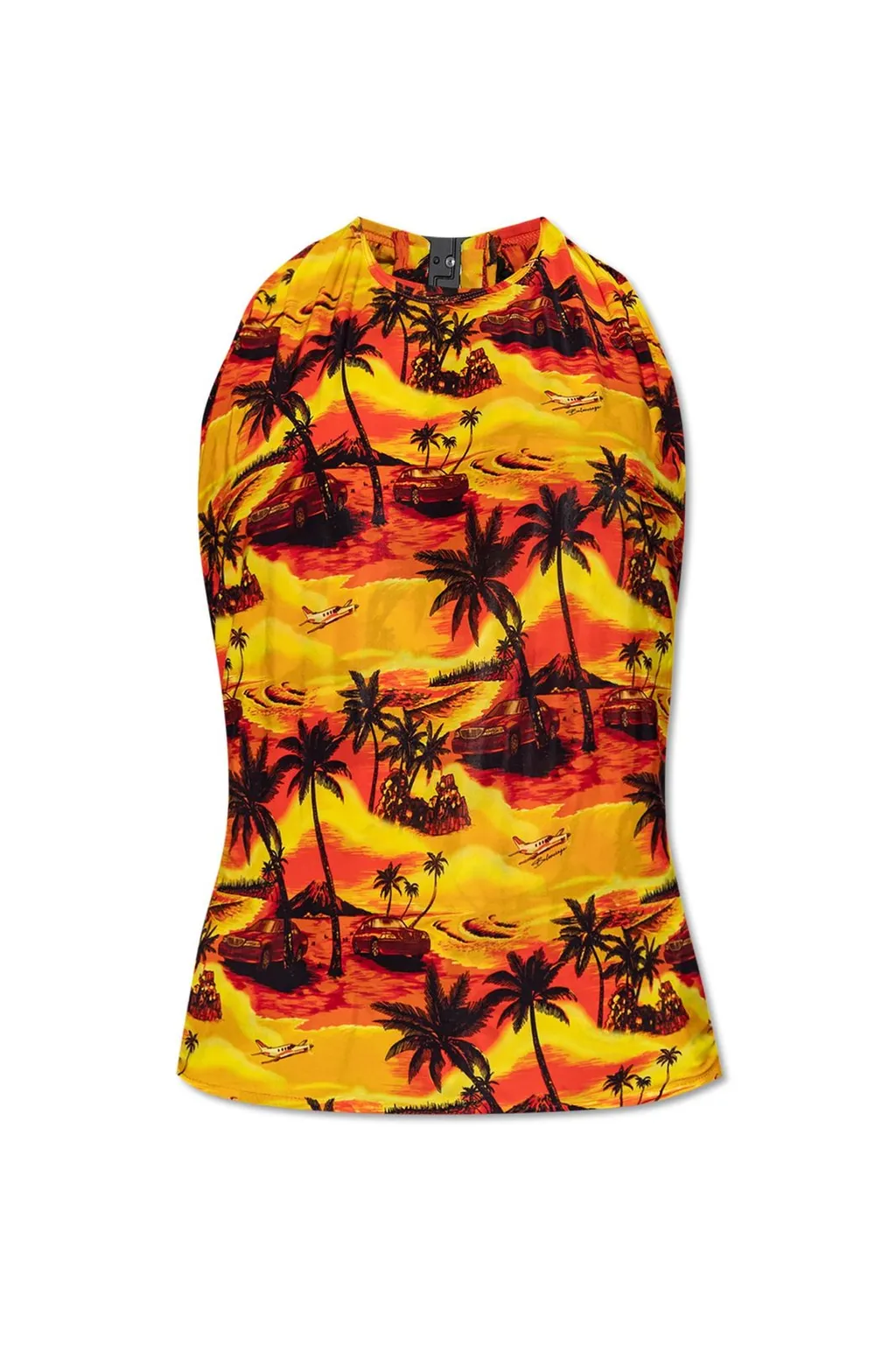 Graphic Print Backless Top