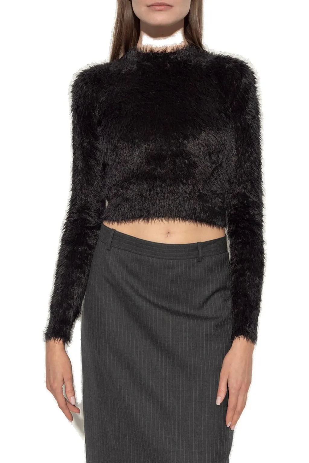 Decorative Trim Cropped Sweater