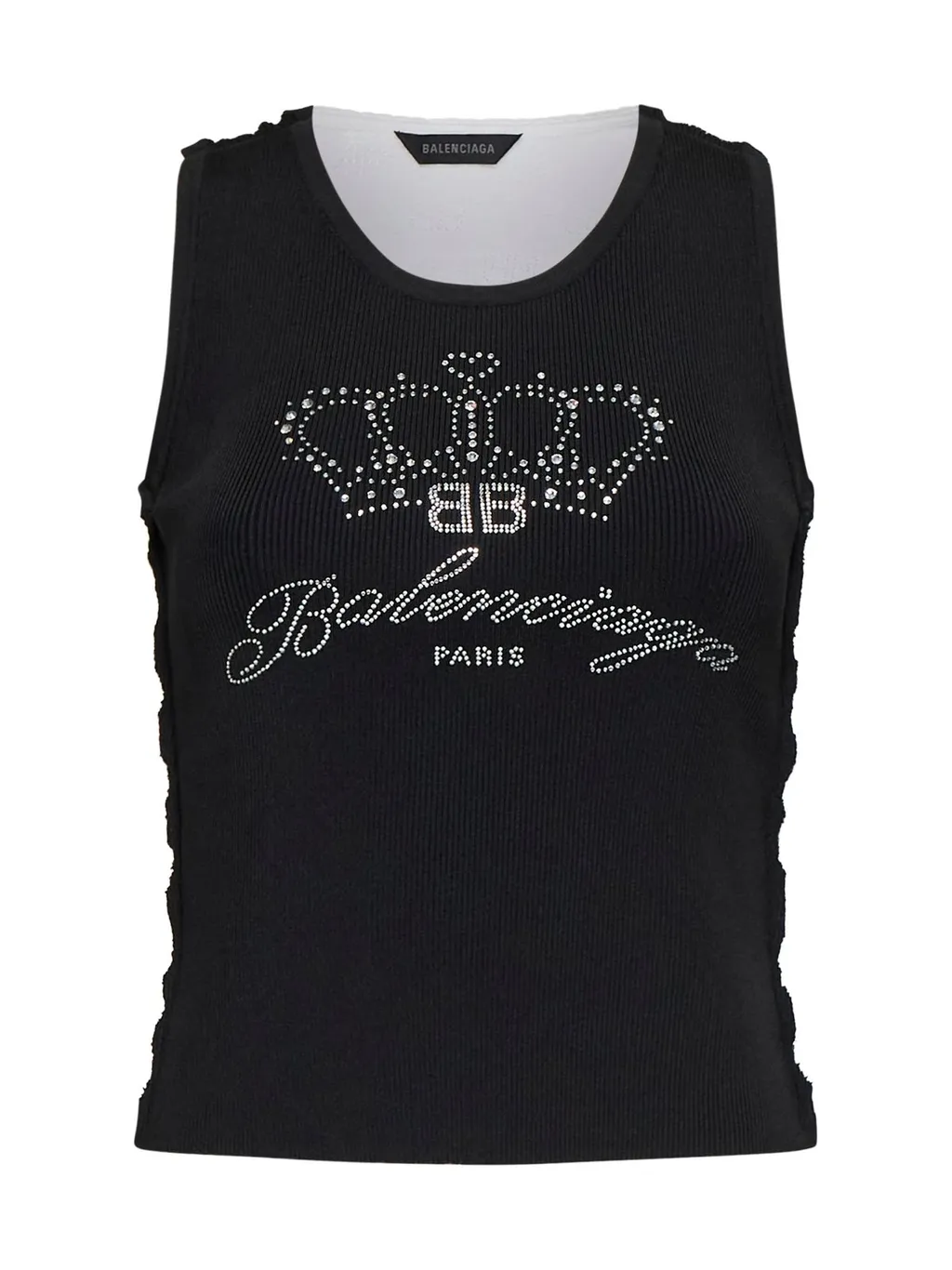 Logo Rhinestone Embellished Tank Top