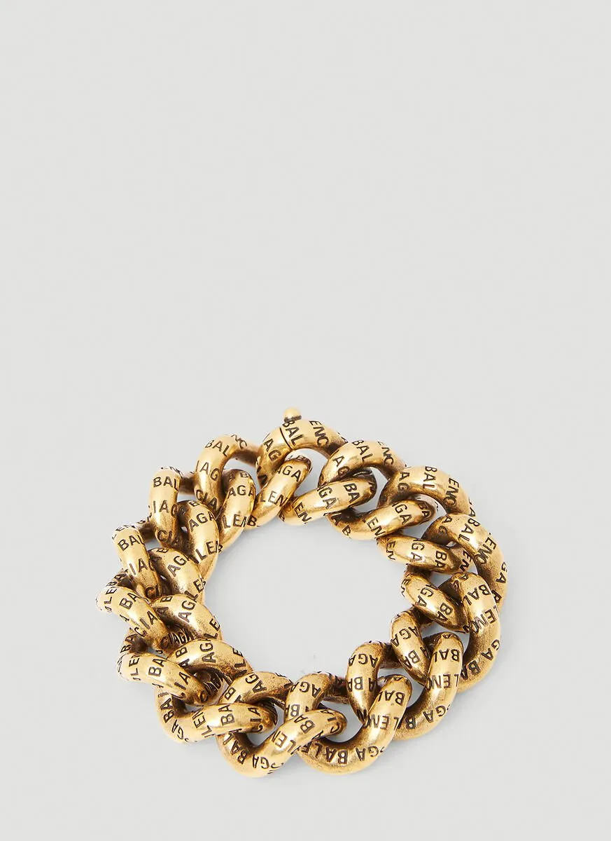 Logo Engraved Chain Bracelet