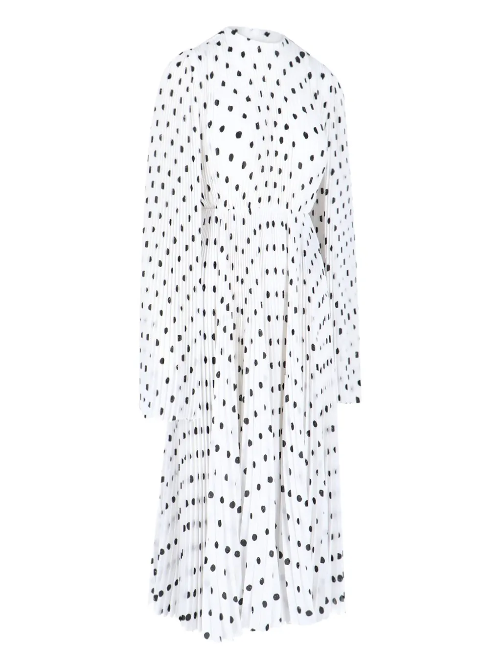 Polka Dots Printed Pleated Dress