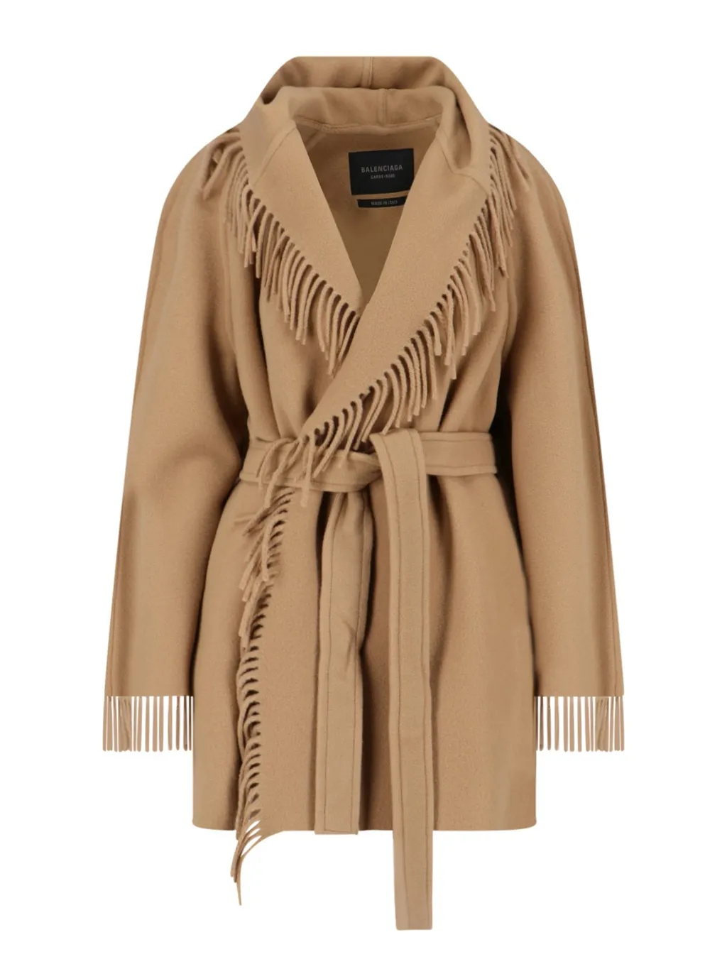 Belted Fringed Coat