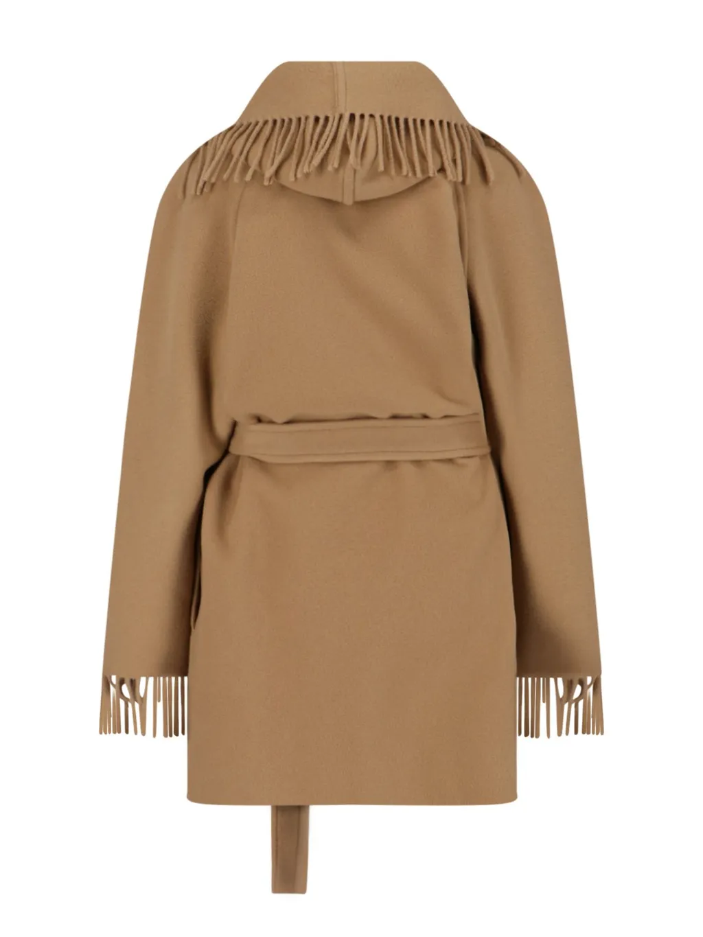 Belted Fringed Coat