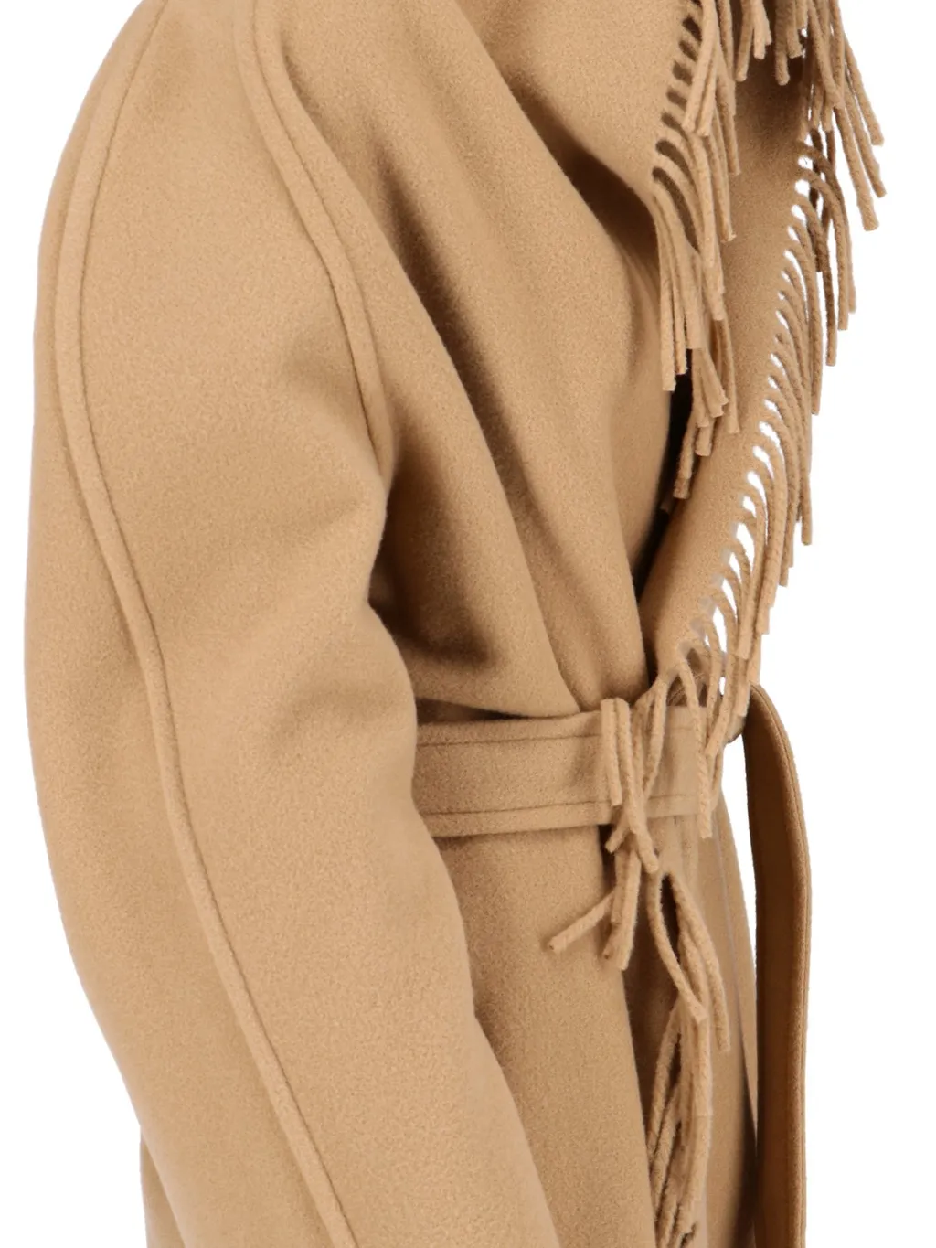 Belted Fringed Coat