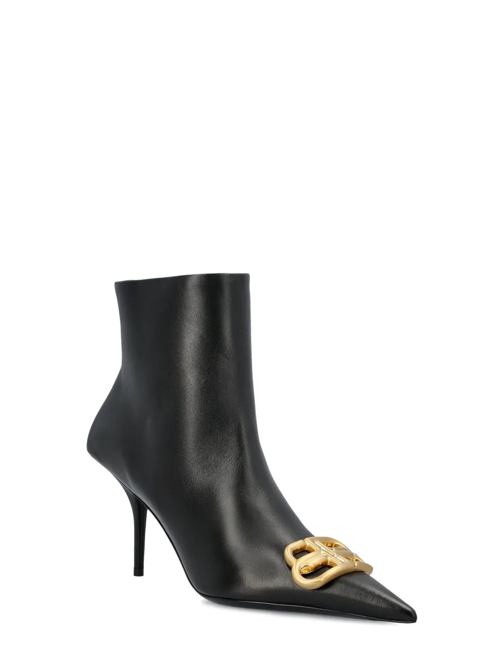 Logo Plaque Pointed-Toe Ankle Boots