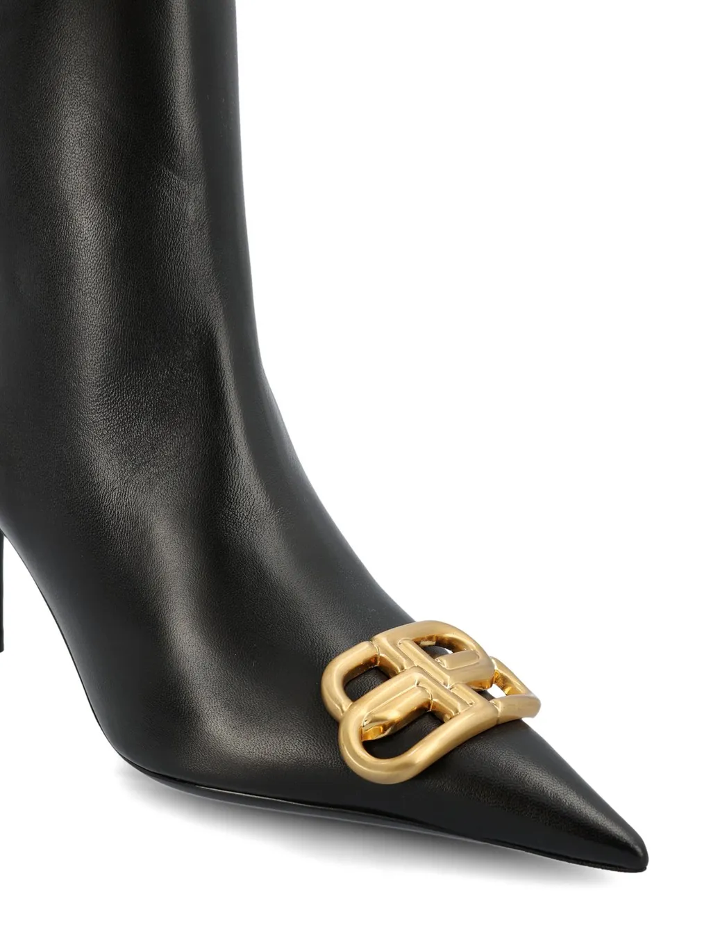 Logo Plaque Pointed-Toe Ankle Boots