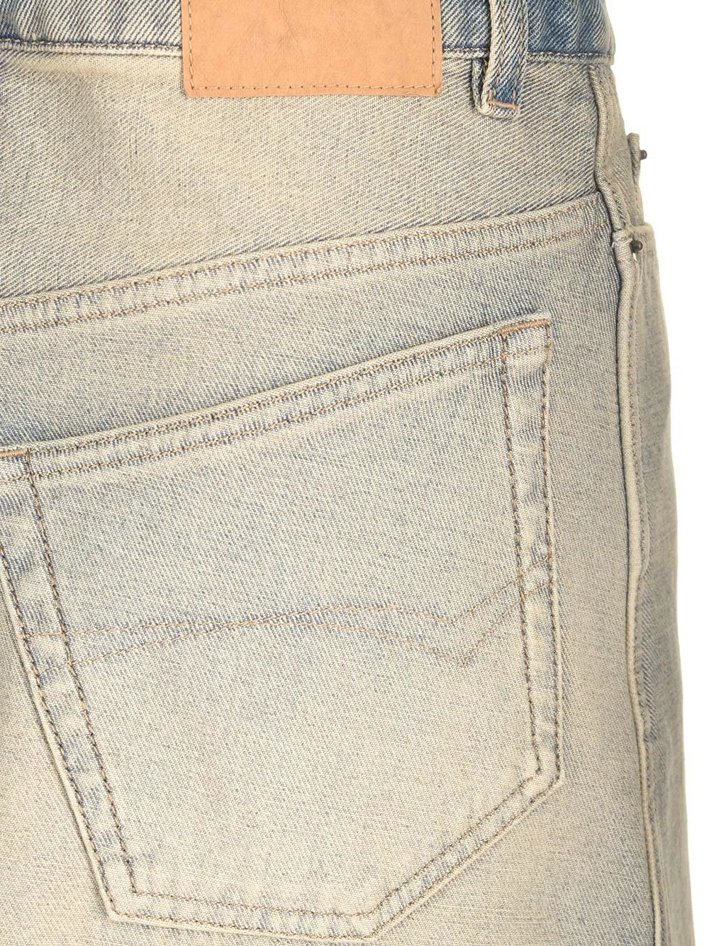 Vintage Effect Denim Midi Skirt