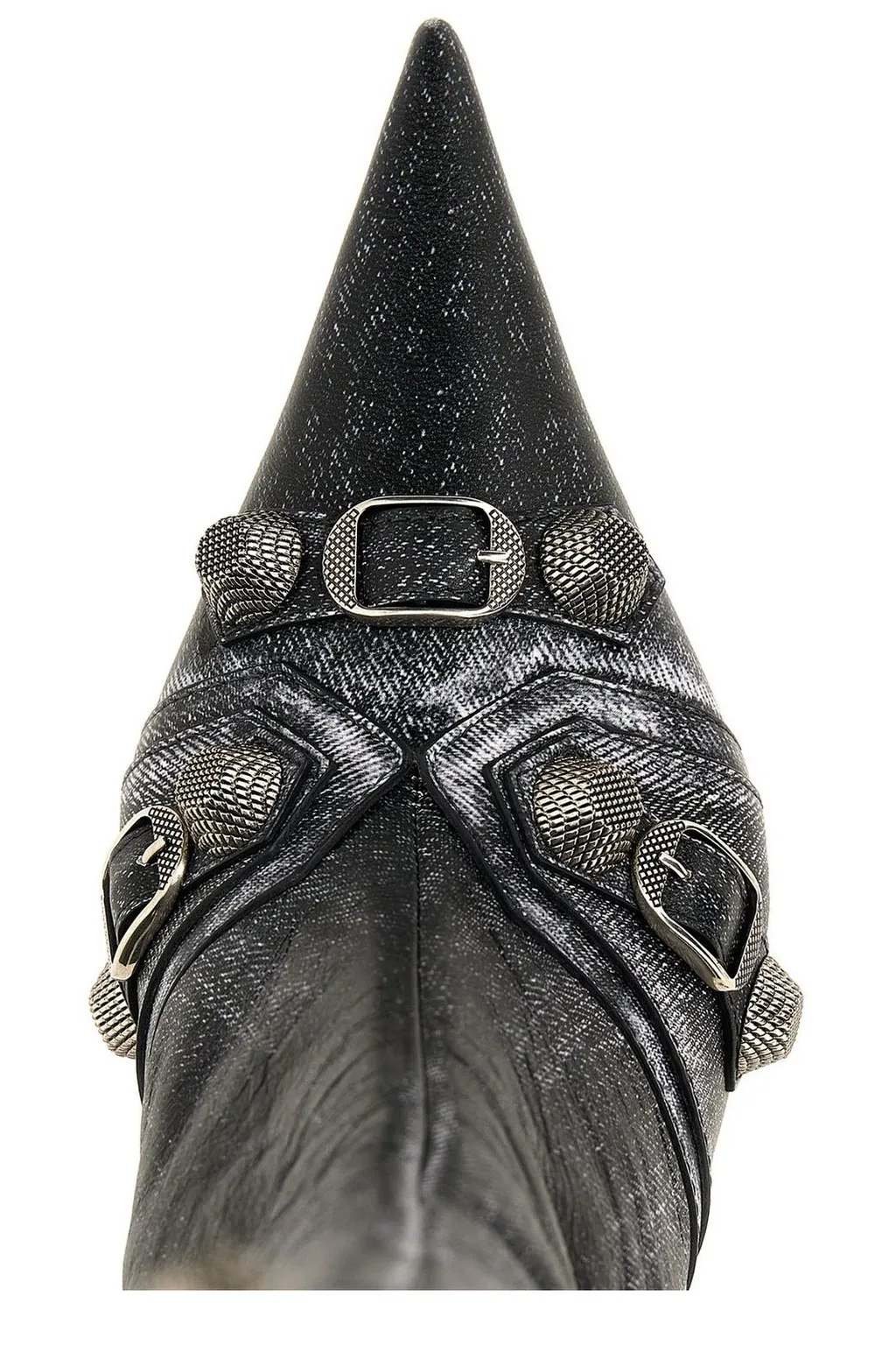 Pointed-Toe Denim Boots