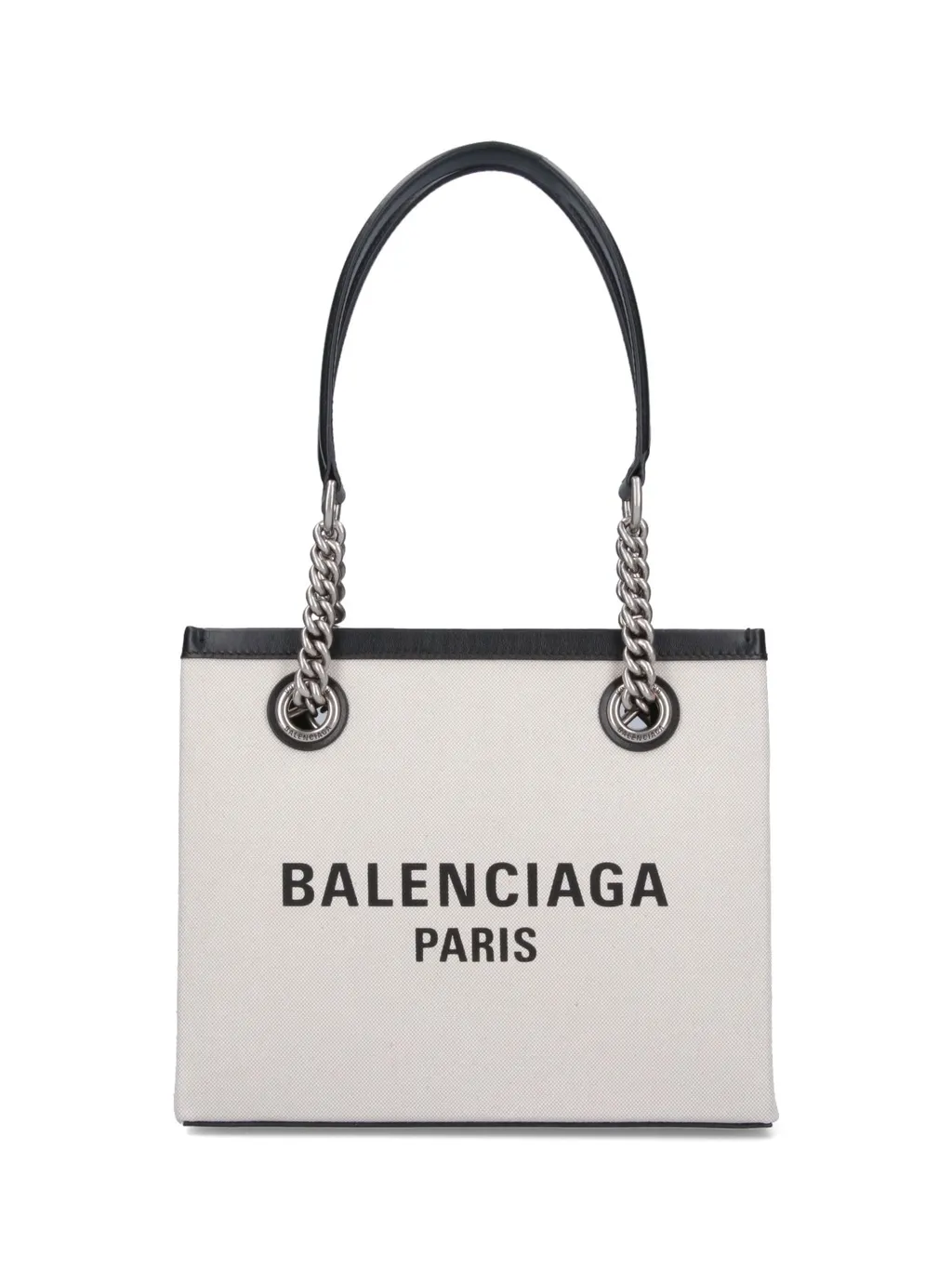 Paris Logo Printed Squared Small Tote Bag