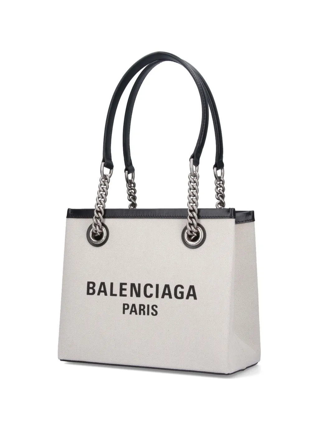 Paris Logo Printed Squared Small Tote Bag