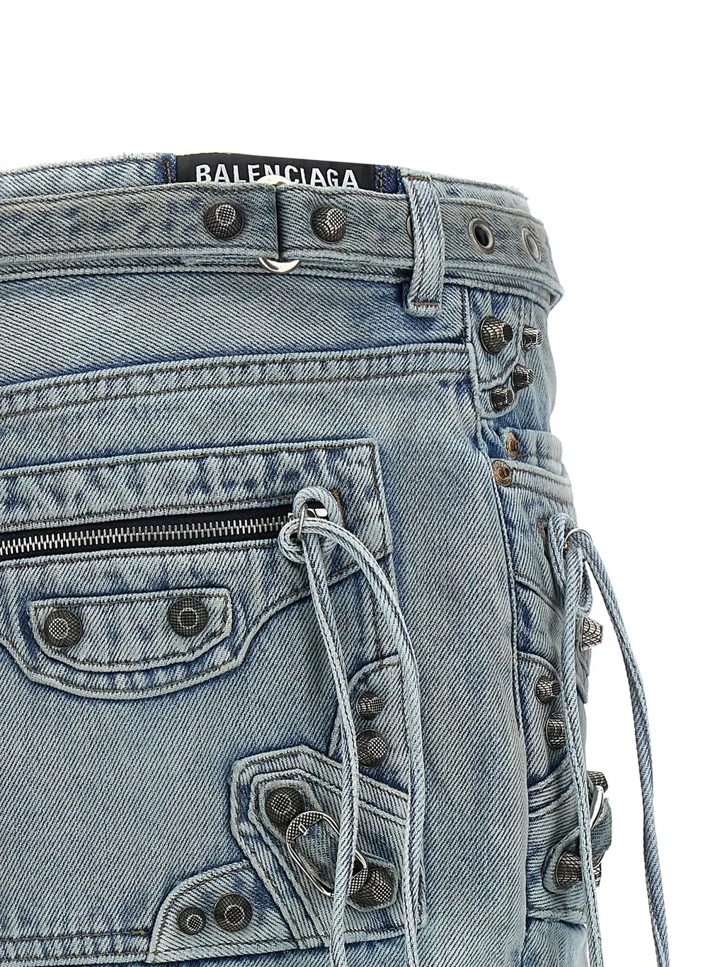 Cagole Mini Denim Skirt