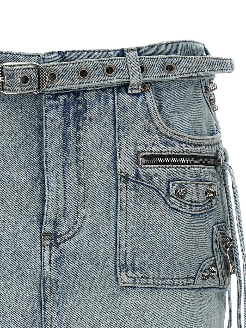 Cagole Mini Denim Skirt