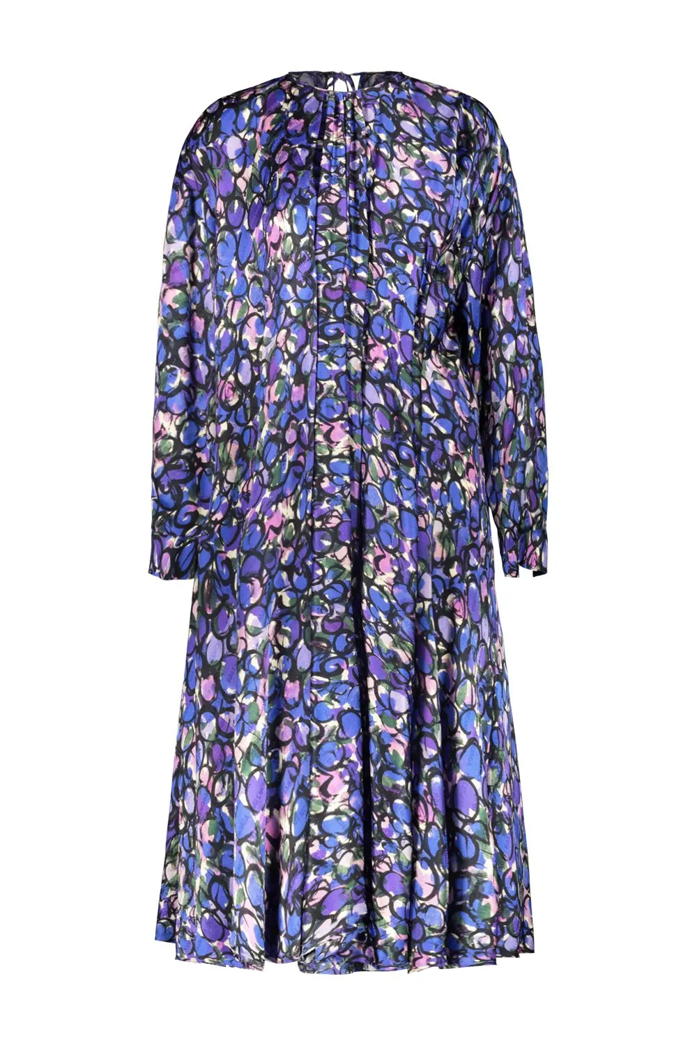 All-Over Patterned Long-Sleeved Dress