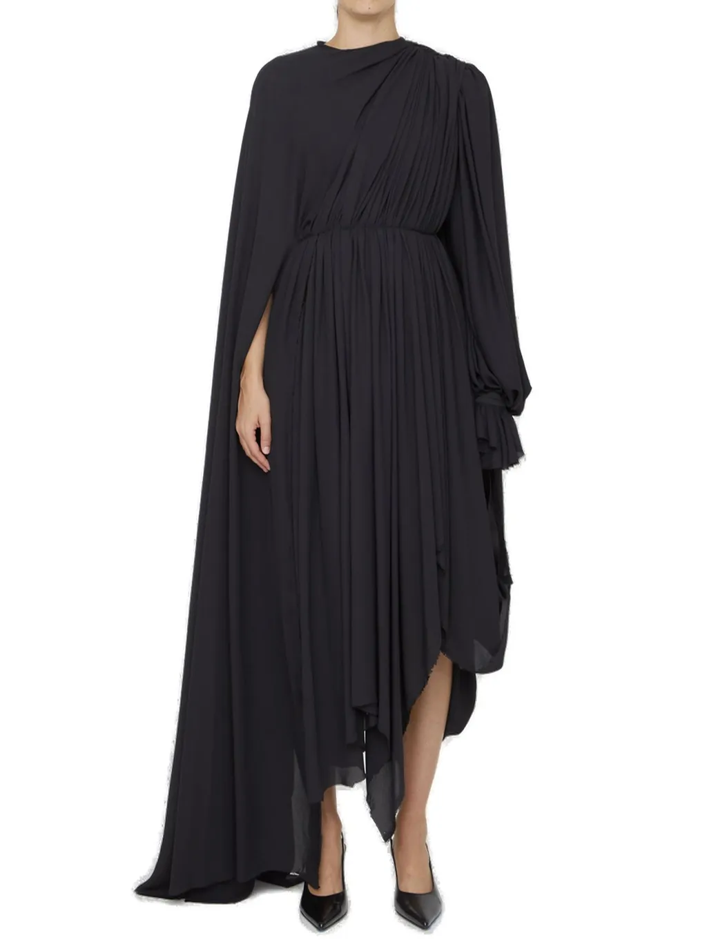 Pleated Asymmetric Dress