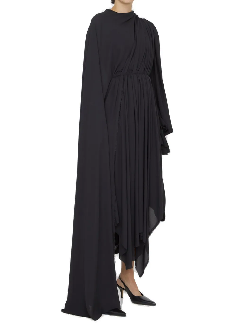 Pleated Asymmetric Dress