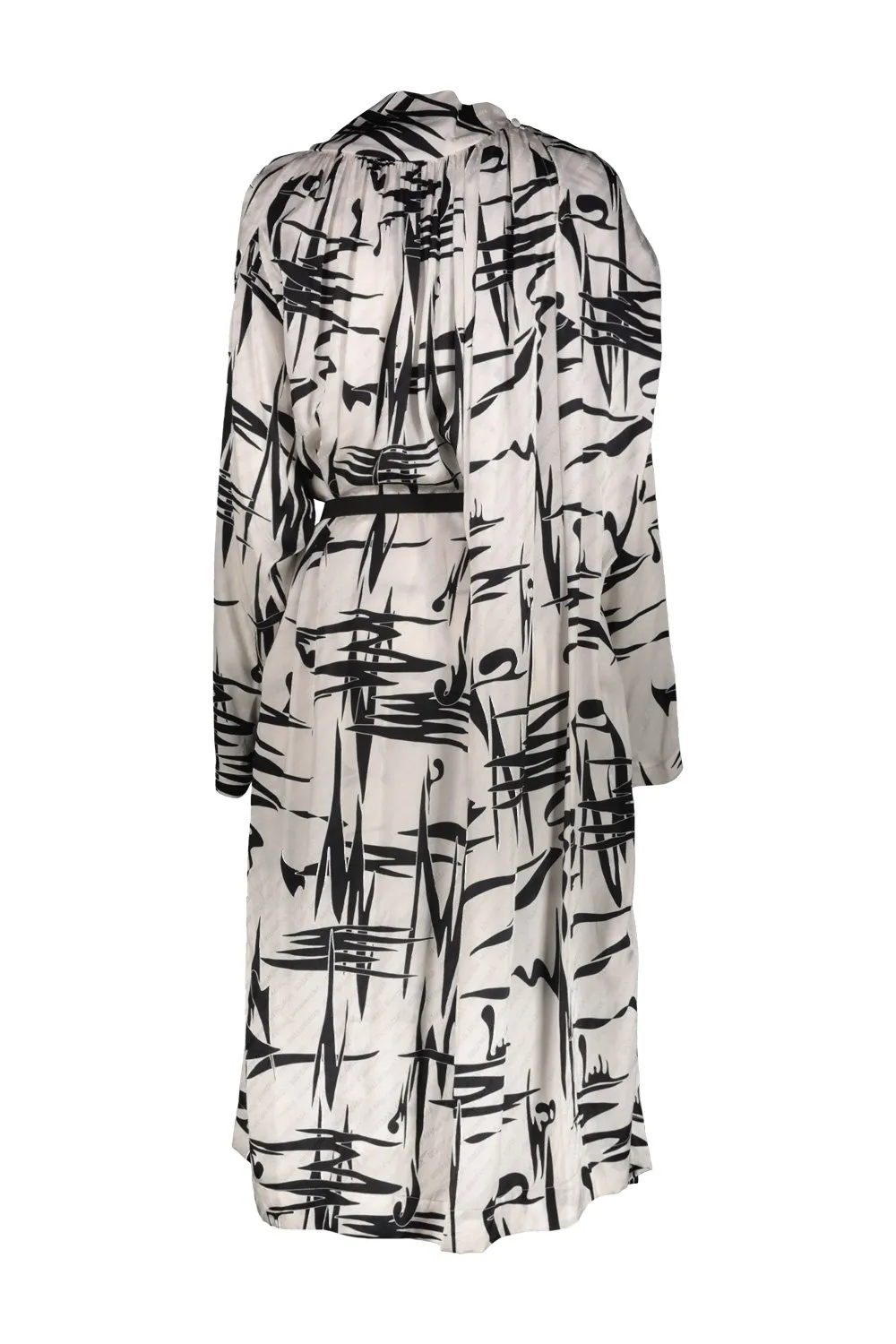 All-Over Patterned Long-Sleeved Dress