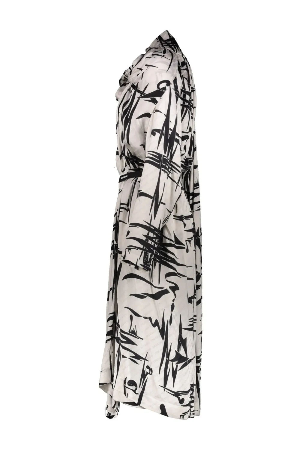All-Over Patterned Long-Sleeved Dress