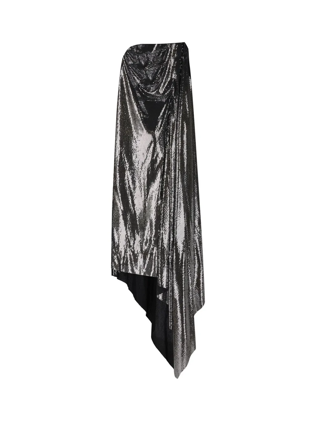 Metallic-Effect Asymmetric Gown