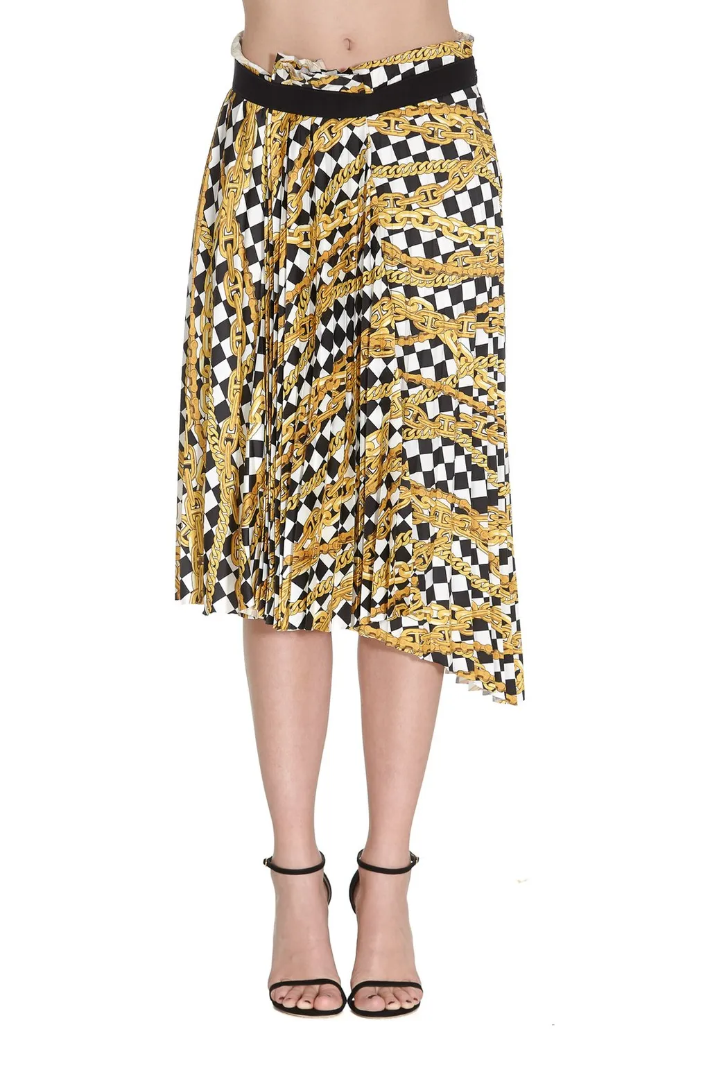 Pleated Printed Skirt