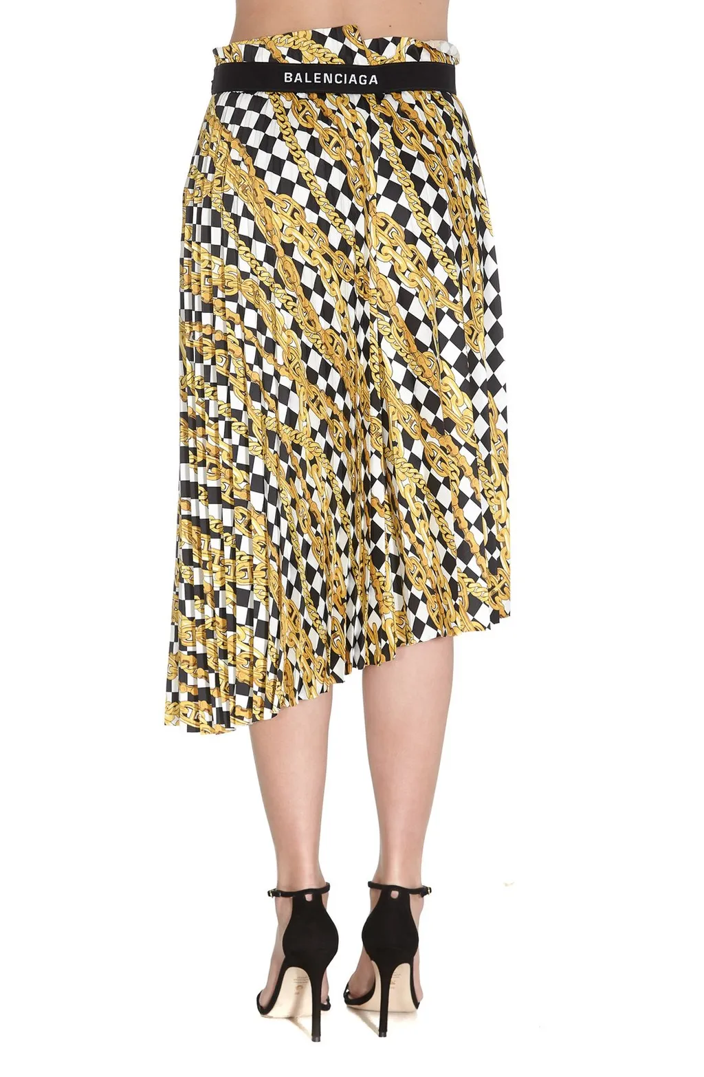 Pleated Printed Skirt