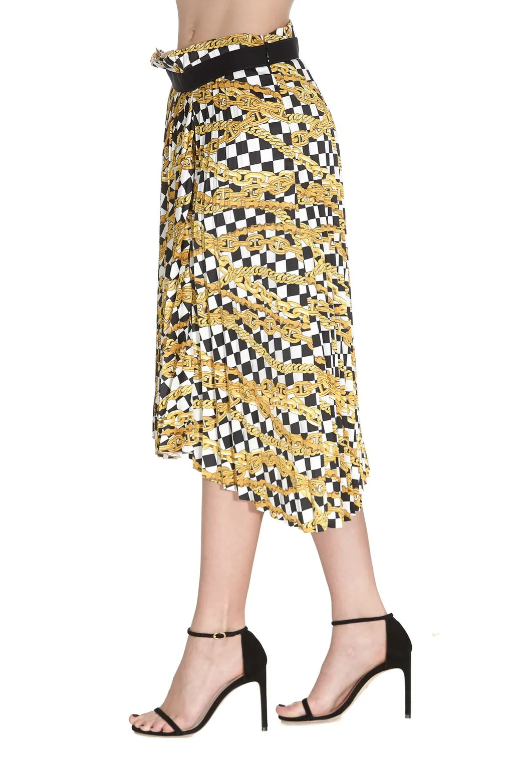 Pleated Printed Skirt