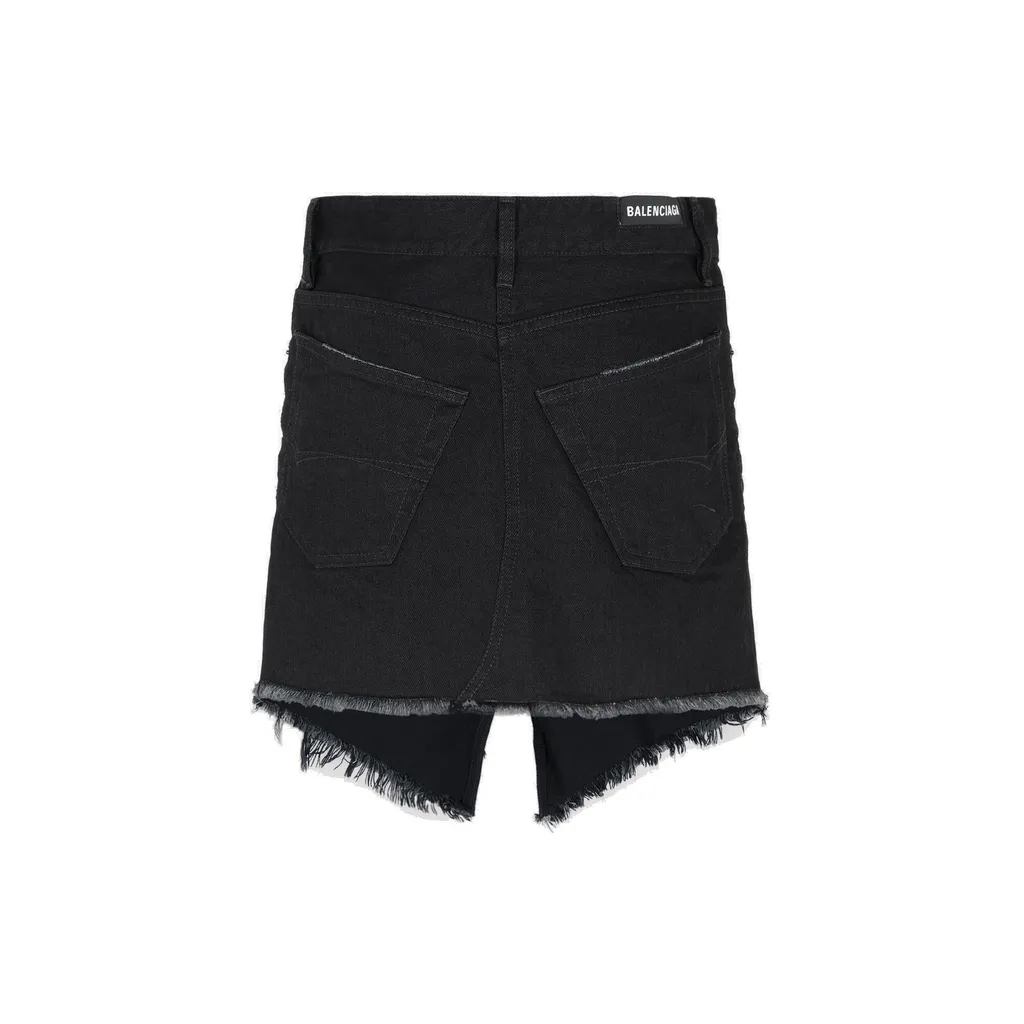 Frayed Edge Mini Denim Skirt